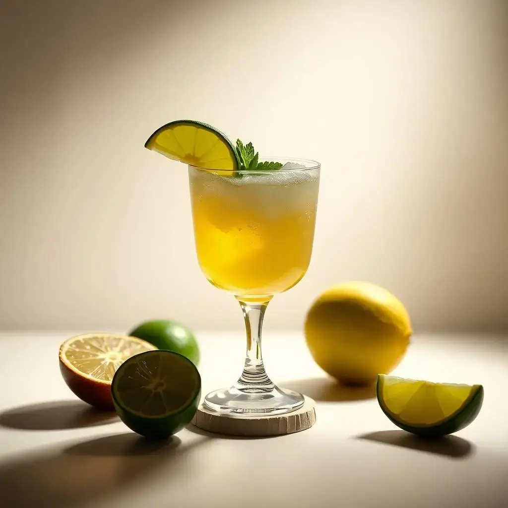 Refreshing Citrus Cocktail with Lime Garnish