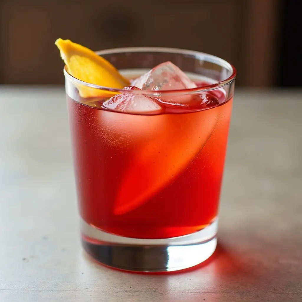 Refreshing Negroni Cocktail with Orange Wedge