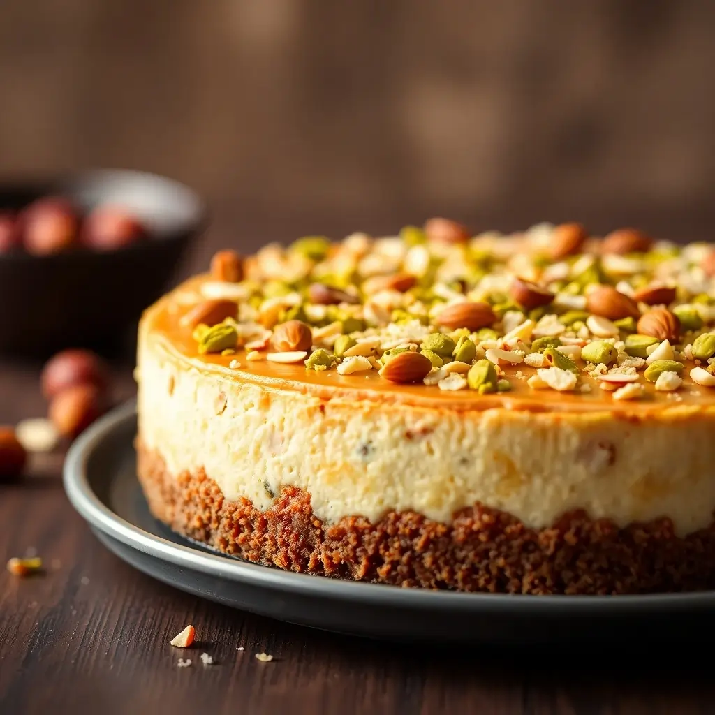 Pistachio and Almond Cheesecake