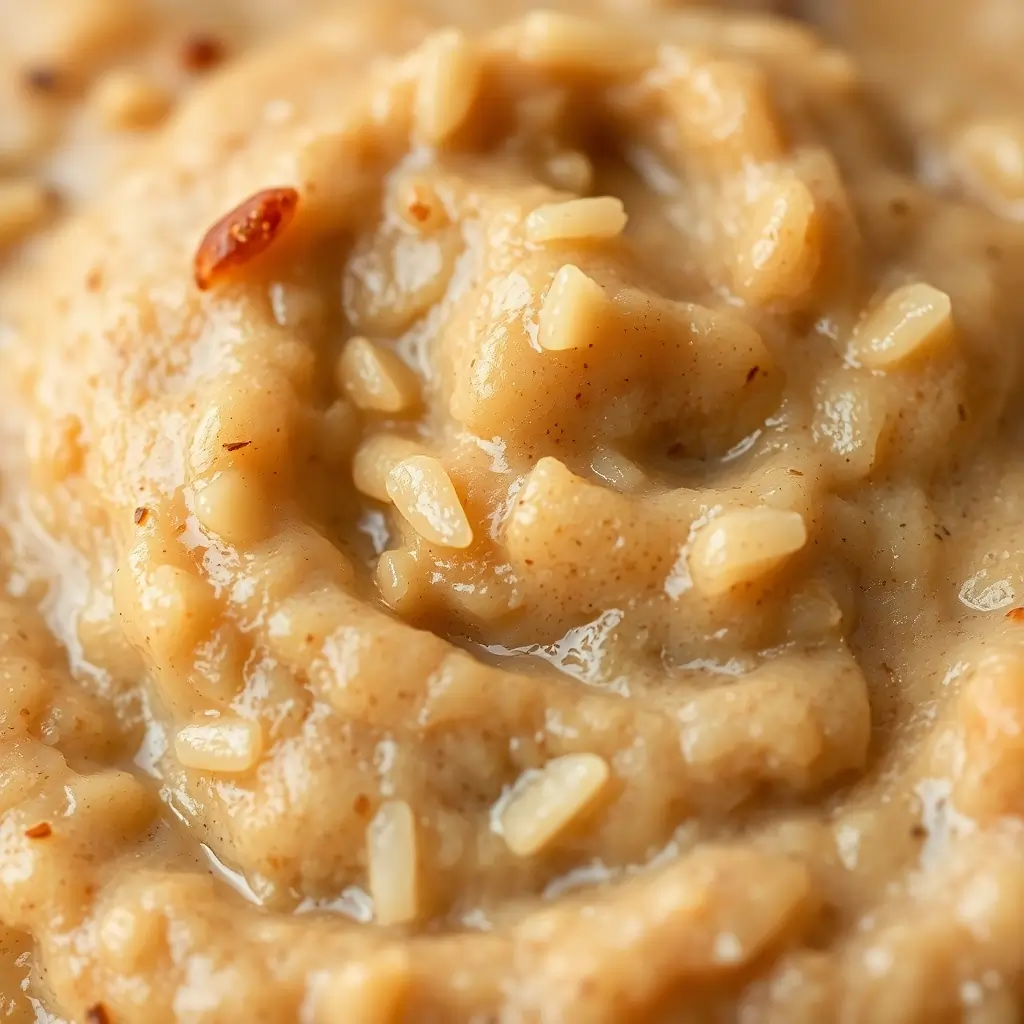 Close-Up of Creamy Rice Pudding with Cinnamon