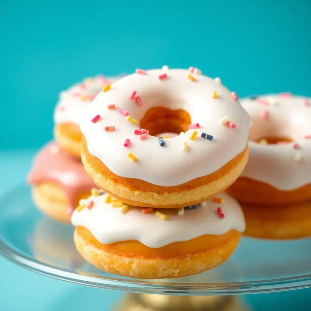 Vanilla Glazed Donuts with Colorful Sprinkles