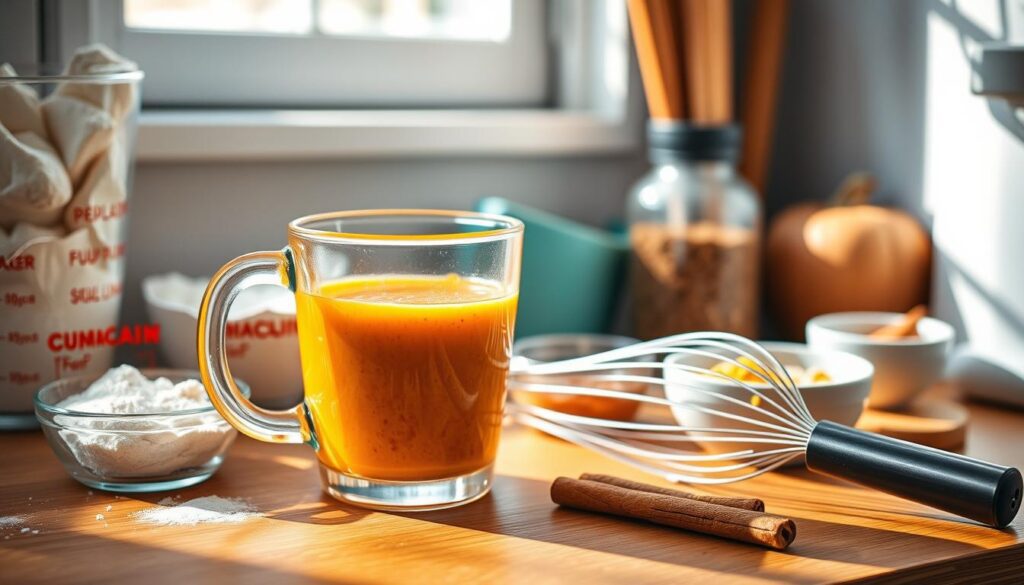 Pumpkin Mug Muffin Mixing Process