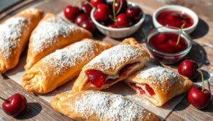 Cherry Turnovers with Powdered Sugar Topping